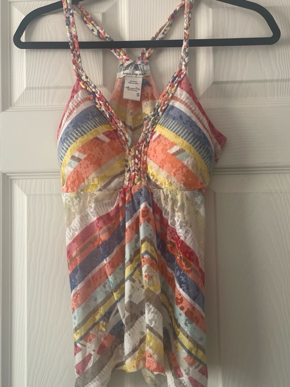 American Rag Multicolor Striped Braided-Strap Camisole